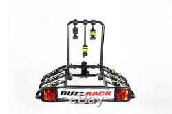 BUZZ Cycle Rack Car Carrier BC3 tilting 3 Rear Towbar 2 Bike Universal Mount