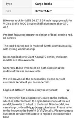 Bicycle Rear Rack Heavy Duty 70kg Capacity Bike Luggage Carrier