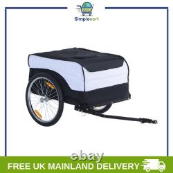 Bicycle Storage Carrier Bike Trailer Cargo with Hitch White and Black