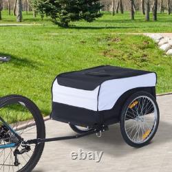 Bicycle Storage Carrier Bike Trailer Cargo with Hitch White and Black