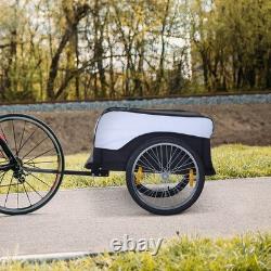 Bicycle Storage Carrier Bike Trailer Cargo with Hitch White and Black