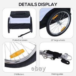 Bicycle Storage Carrier Bike Trailer Cargo with Hitch White and Black