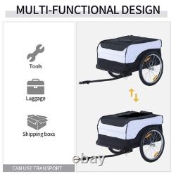 Bicycle Storage Carrier Bike Trailer Cargo with Hitch White and Black