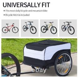 Bicycle Storage Carrier Bike Trailer Cargo with Hitch White and Black