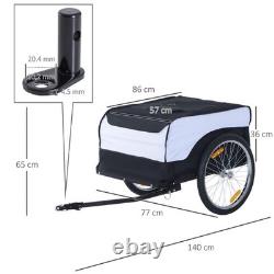 Bicycle Storage Carrier Bike Trailer Cargo with Hitch White and Black