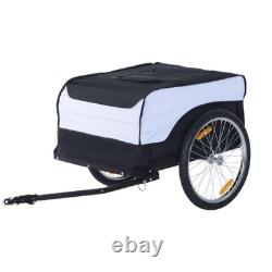 Bicycle Storage Carrier Bike Trailer Cargo with Hitch White and Black