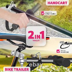 Bicycle Trailer Bike Carriers Cargo Tag Along Multifunctional Hand Cart Shopping