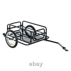 Bike Bicycle Cargo Trailer In Steel Frame-Black Luggage Transport Carrier Cart