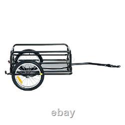 Bike Bicycle Cargo Trailer In Steel Frame-Black Luggage Transport Carrier Cart