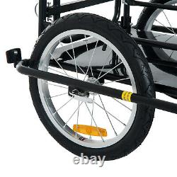 Bike Bicycle Cargo Trailer In Steel Frame-Black Luggage Transport Carrier Cart