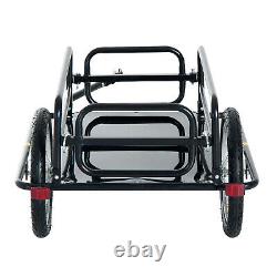 Bike Bicycle Cargo Trailer In Steel Frame-Black Luggage Transport Carrier Cart