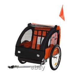 Bike Bicycle Stroller Cart 2Seat Children Carrier Trailer Jogger Wagon Coupler