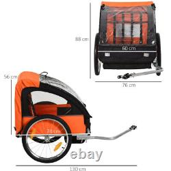 Bike Bicycle Stroller Cart 2Seat Children Carrier Trailer Jogger Wagon Coupler