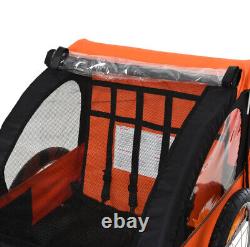 Bike Bicycle Stroller Cart 2Seat Children Carrier Trailer Jogger Wagon Coupler