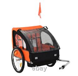 Bike Bicycle Stroller Cart 2Seat Children Carrier Trailer Jogger Wagon Coupler