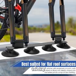 Bike Car Roof Rack Carrier Suction Roof-top Secure Holder Quick Release, Black