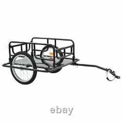 Bike Cargo Trailer Bicycle Cycling Camping Luggage Carrier Transport Steel Black