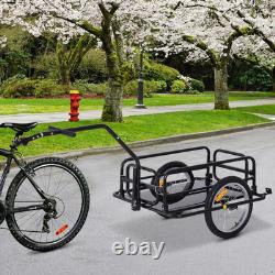 Bike Cargo Trailer Bicycle Storage Cart with Hitch Transport Carrier Project Black