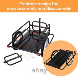 Bike Cargo Trailer Bicycle Storage Cart with Hitch Transport Carrier Project Black