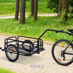 Bike Cargo Trailer Bicycle Storage Cart with Hitch Transport Carrier Project Black