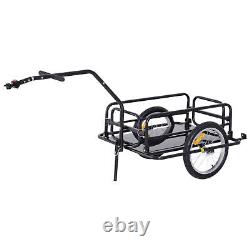 Bike Cargo Trailer Foldable Heavy Duty Storage Trolley Transport Carrier Black