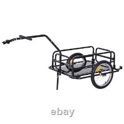 Bike Cargo Trailer Foldable Heavy Duty Storage Trolley Transport Carrier Black