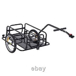 Bike Cargo Trailer Foldable Heavy Duty Storage Trolley Transport Carrier Black