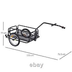 Bike Cargo Trailer Foldable Heavy Duty Storage Trolley Transport Carrier Black