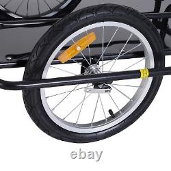 Bike Cargo Trailer Foldable Heavy Duty Storage Trolley Transport Carrier Black