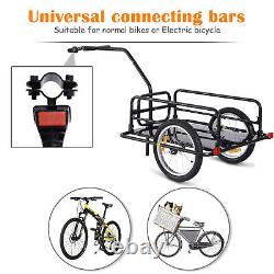 Bike Cargo Trailer Foldable Heavy Duty Storage Trolley Transport Carrier Black