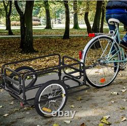 Bike Cargo Trailer Metal Bicycle Foldable Storage Carrier Wagon Utility Cart
