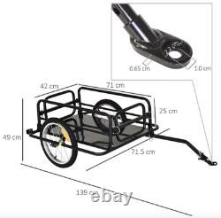 Bike Cargo Trailer Metal Bicycle Foldable Storage Carrier Wagon Utility Cart
