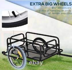 Bike Cargo Trailer Metal Bicycle Foldable Storage Carrier Wagon Utility Cart