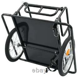 Bike Cargo Trailer Steel Bicycle Cycling Camping Luggage Tool Carrier Black
