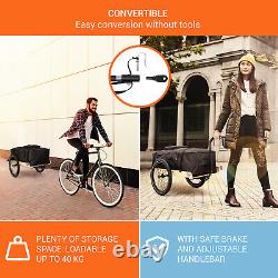 Bike Cargo Trailer Tag Along Attachment Foldable Luggage Storage Carrier Brown