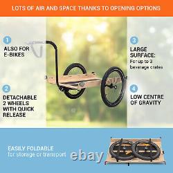 Bike Cargo Trailer Tag Along Attachment Foldable Luggage Storage Carrier Brown
