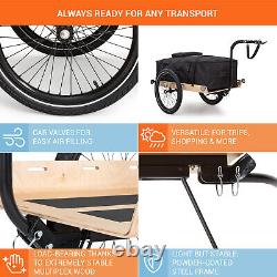 Bike Cargo Trailer Tag Along Attachment Foldable Luggage Storage Carrier Brown