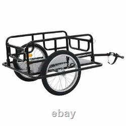 Bike Cargo Trailer Trolley Storage Carrier Cart Wagon 130x73x48.5 cm Steel Black