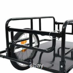 Bike Cargo Trailer Trolley Storage Carrier Cart Wagon 130x73x48.5 cm Steel Black
