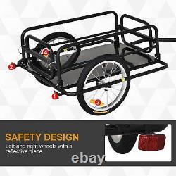 Bike Cargo Trailer in Steel Frame Extra Bicycle Storage Carrier with Hitch-Black