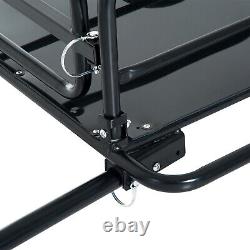 Bike Cargo Trailer in Steel Frame Extra Bicycle Storage Carrier with Hitch-Black