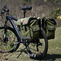 Bike Panniers Rear Rack Bags Bicycle Canvas Rain Proof Cover Double Carrier Pack