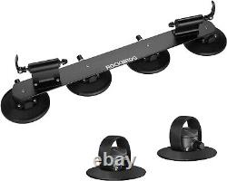 Bike Rack Car Roof Rack Carrier Suction Cups Quick Release 2 Bikes Black