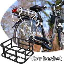 Bike Rear Seat Metal Basket Large Capacity Cargo Carrier Storage 45.6x32x15cm