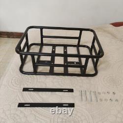 Bike Rear Seat Metal Basket Large Capacity Cargo Carrier Storage 45.6x32x15cm