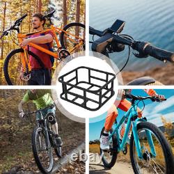 Bike Rear Seat Metal Basket Large Capacity Cargo Carrier Storage 45.6x32x15cm