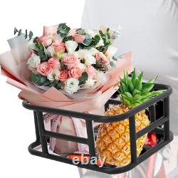 Bike Rear Seat Metal Basket Large Capacity Cargo Carrier Storage 45.6x32x15cm