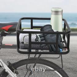 Bike Rear Seat Metal Basket Large Capacity Cargo Carrier Storage 45.6x32x15cm