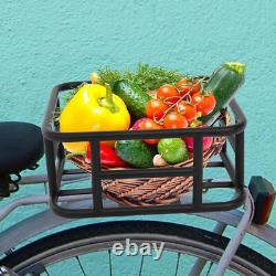 Bike Rear Seat Metal Basket Large Capacity Cargo Carrier Storage 45.6x32x15cm