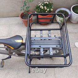 Bike Rear Seat Metal Basket Large Capacity Cargo Carrier Storage 45.6x32x15cm